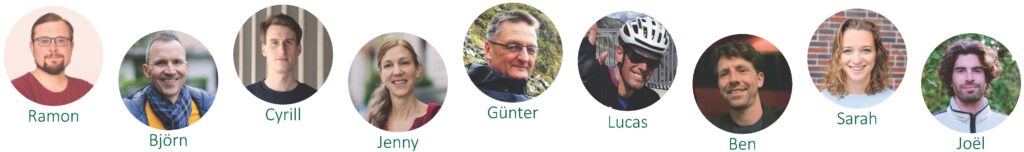 group of core members
Gründungsmitglieder des vereins Grüne Superblocks Basel"